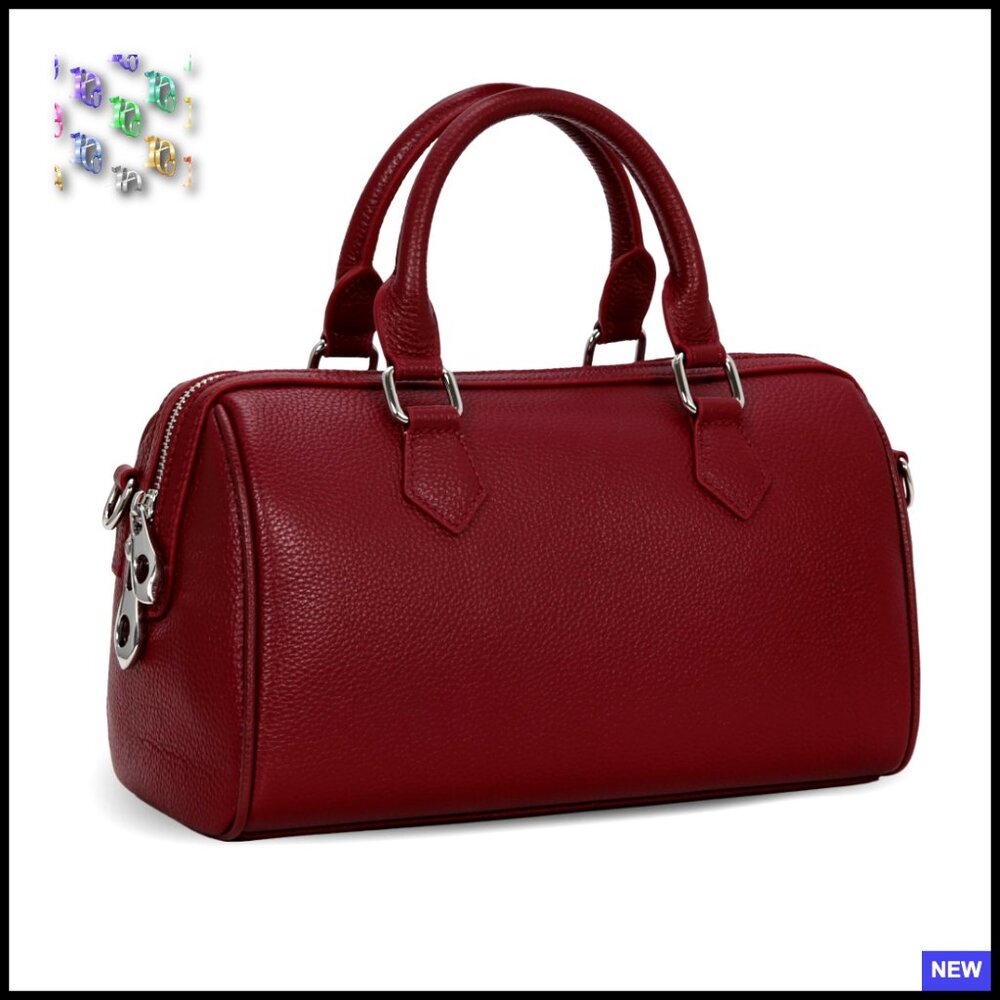Genuine Leather Satchel Shoulder Bag Crossbody Tote Chic Classic Designer